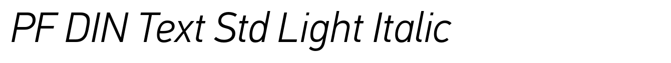 PF DIN Text Std Light Italic